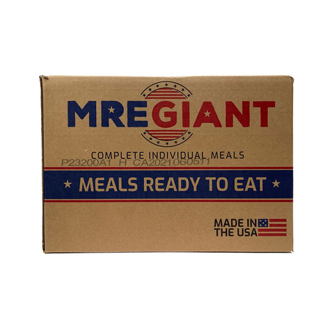 MRE Giant Meals Ready to Eat Case of 12 - 2023 pack/2028 expiration - 3 Menu Options