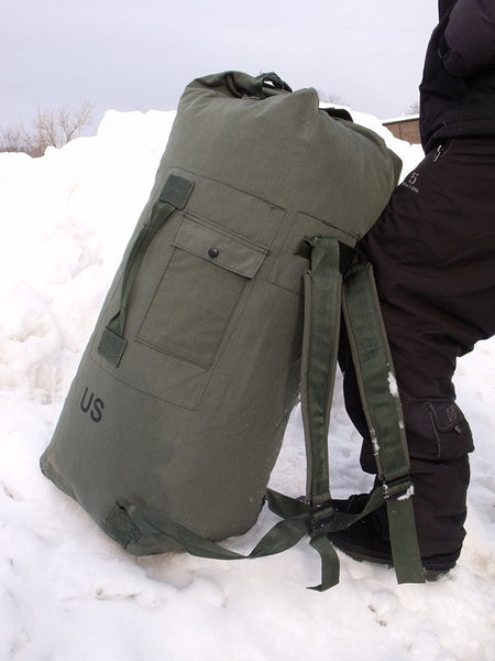 Military Duffel Bag Shoulder Straps Top Load OD Green