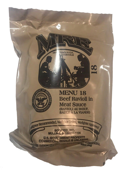 MRE Beef Ravioli in Meat Sauce