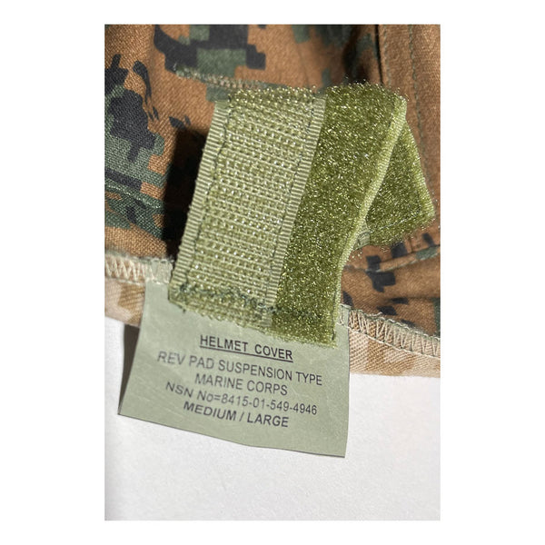 MARPAT Woodland and Desert Camo Helmet Cover Tag