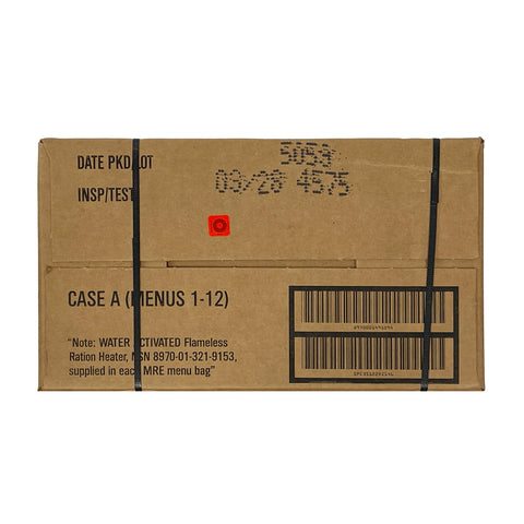 Genuine US Military MRES (Meals Ready-to-Eat) A CASE - INSPECTION DATE: March 2028 OR NEWER