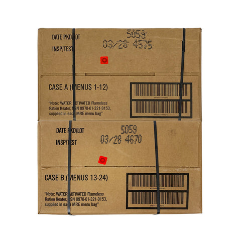 Genuine US Military MRES (Meals Ready-to-Eat) A, B, AND A&B CASES - INSPECTION DATE: MAR 2028 OR NEWER
