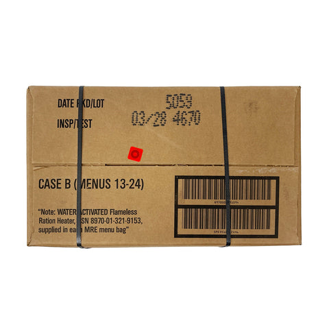 Genuine US Military MRES (Meals Ready-to-Eat) B CASE - INSPECTION DATE: March 2028 OR NEWER