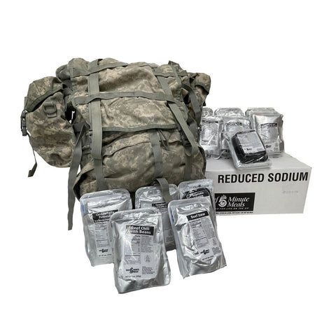 Rucksack with Frame MOLLE II ACU Digital Plus 1 case of 5/2024 5 MINUTE CHEF MEALS - LOW SODIUM