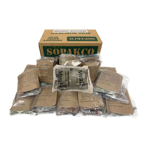 SOPAKCO MRE Emergency Ration Meals Low Sodium - 14 Meals Per Case 7/23