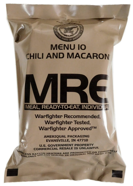 MRE Chili Macaroni Menu 10 2021 Military MRE Food