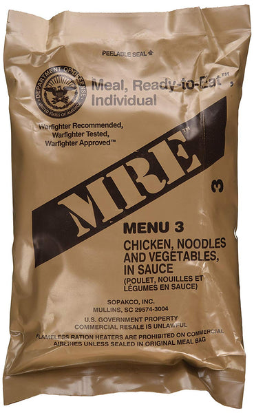 MRE Chicken Noodles and Vegetables in Sauce Menu 3 2021 Military MRE Food